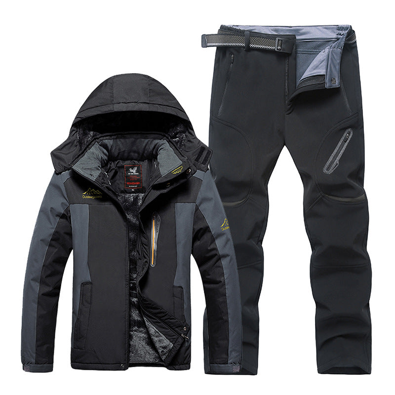 Heren Waterdichte Winterset – Gevoerde Jas en Broek voor Outdoor Avonturen