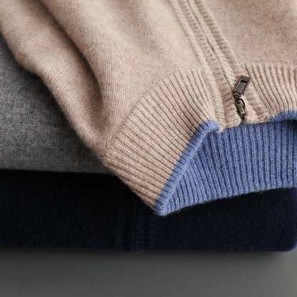 Heren Cashmere Vest met Rits – Warm & Elegant