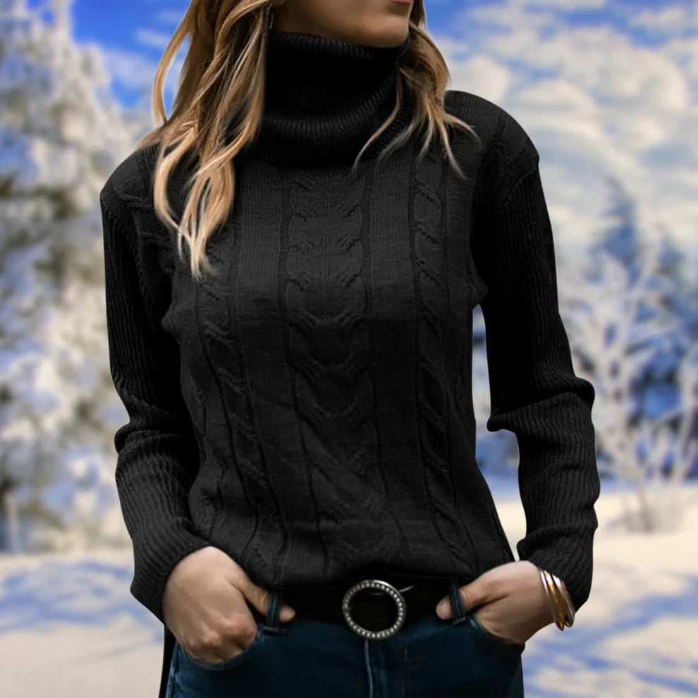 Damen Rollkragenpullover – lockere Passform für Herbst und Winter