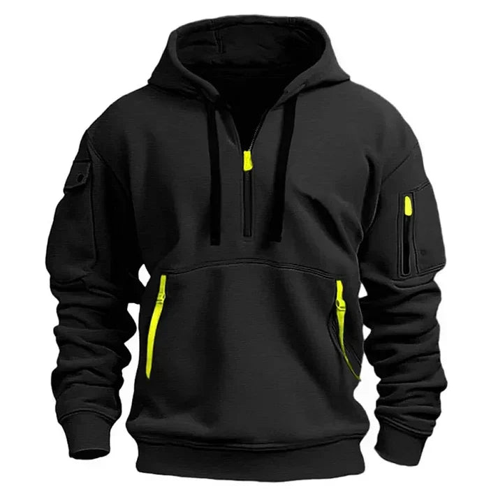 Sportieve Heren Hoodie met Halve Rits – Comfortabel & Functioneel