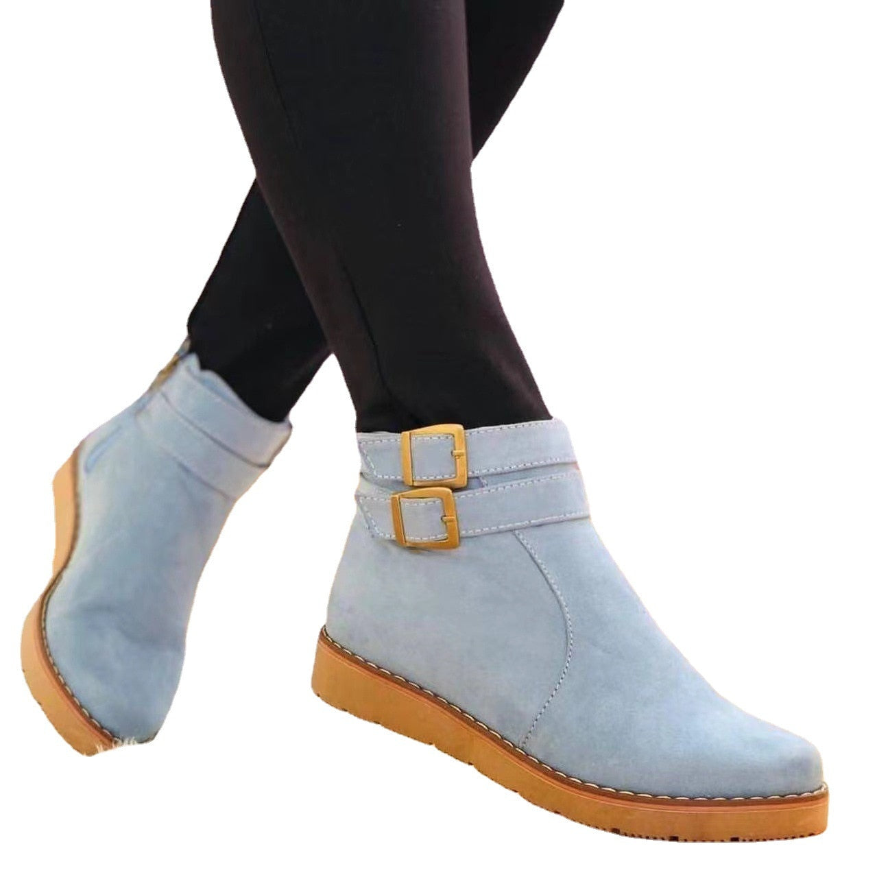 Damen Stiefeletten mit Wildlederoptik – Flach & Langlebig für Jeden Tag