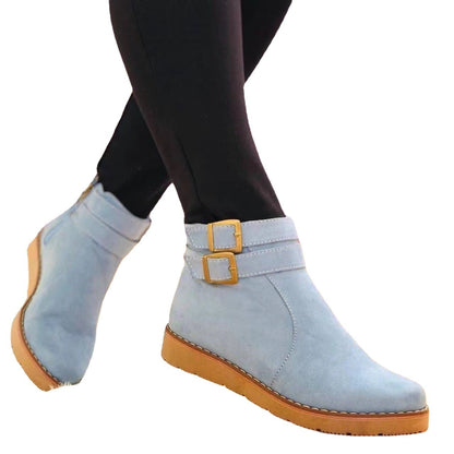 Damen Stiefeletten mit Wildlederoptik – Flach & Langlebig für Jeden Tag