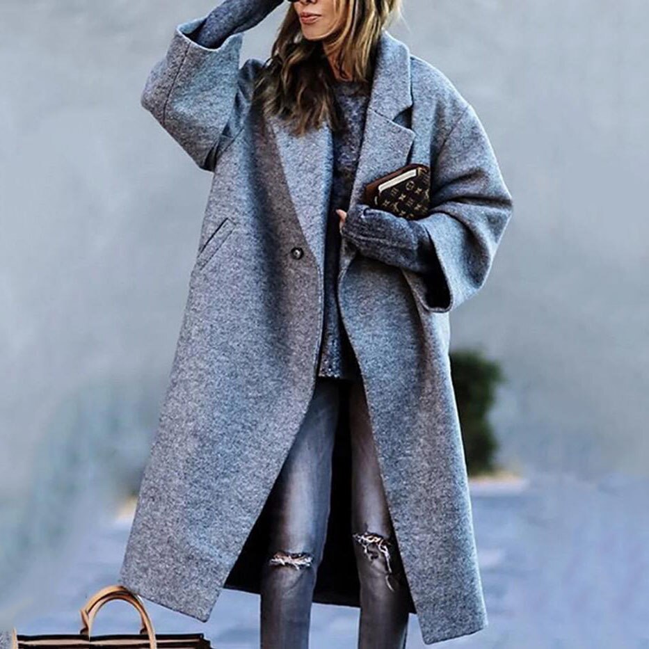 Elegante Lange Dames Trenchcoat – Stijlvolle Jas voor Herfst en Winter