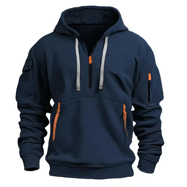 Sportieve Heren Hoodie met Halve Rits – Comfortabel & Functioneel