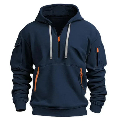 Sportieve Heren Hoodie met Halve Rits – Comfortabel & Functioneel