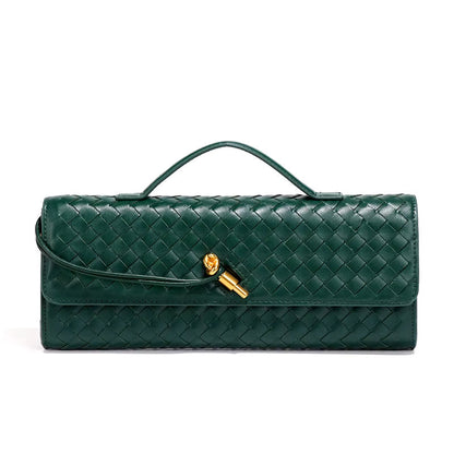 Chique Gevlochten Vegan Leren Clutch – Tijdloze Elegantie