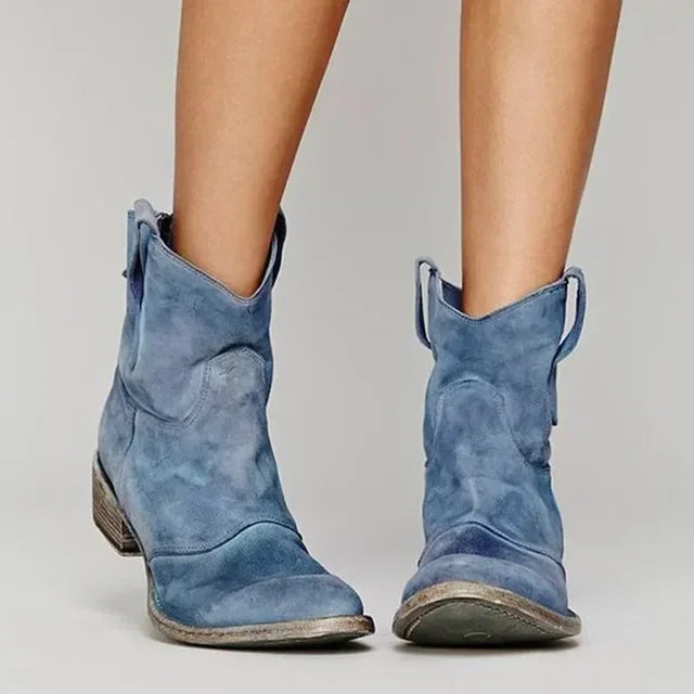 Cowboystiefel Damen – Vintage Knöchelmodell aus Bequemem Leder