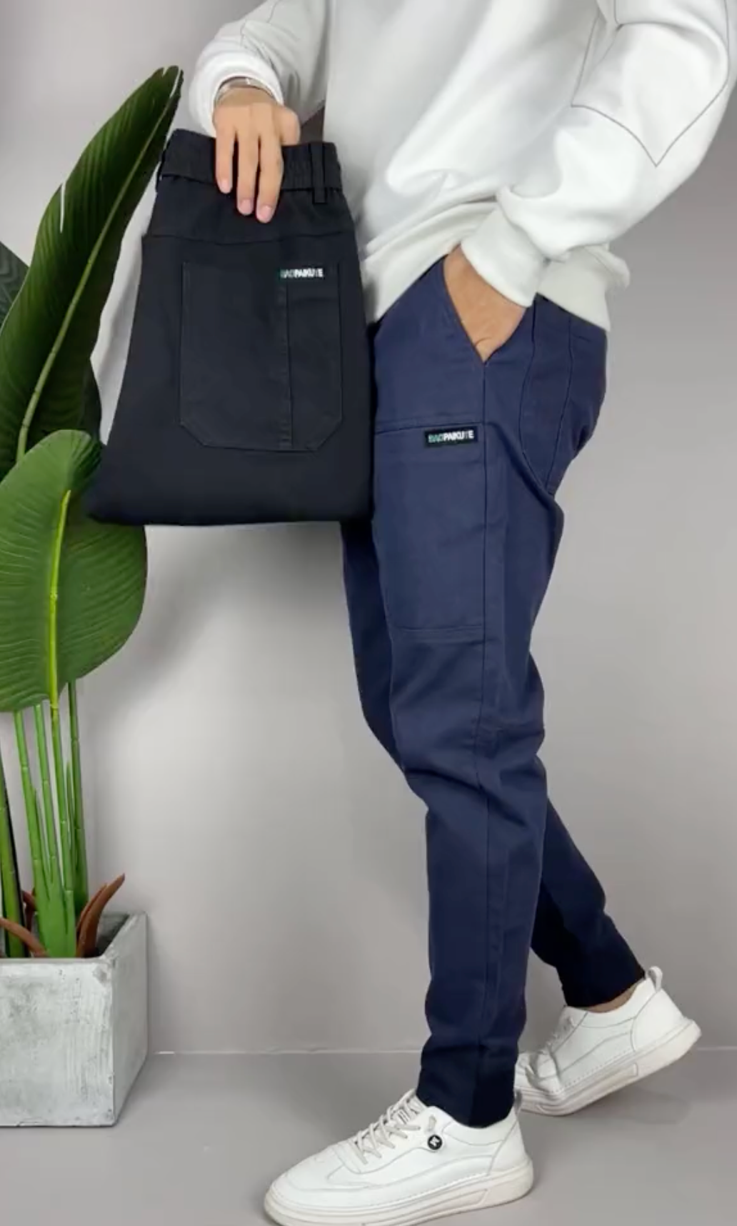 MynaMode | Zwarte Stretch Cargo Broek voor Heren – Jonas