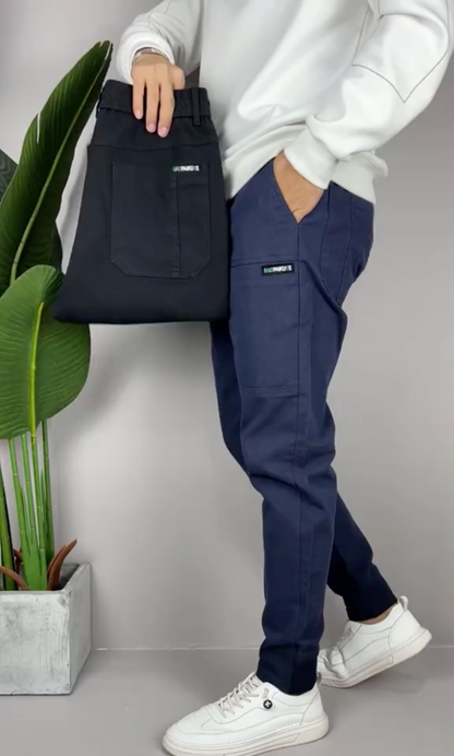 MynaMode | Zwarte Stretch Cargo Broek voor Heren – Jonas