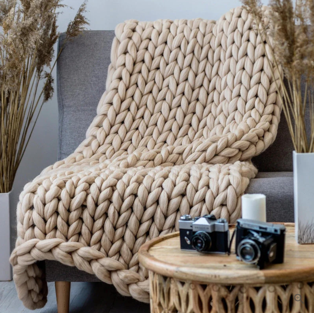 Handgebreide Merinowol Deken – Luxe Warmte & Ambachtelijke Charme