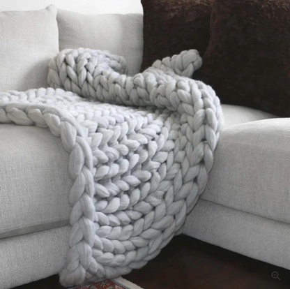 Handgebreide Merinowol Deken – Luxe Warmte & Ambachtelijke Charme