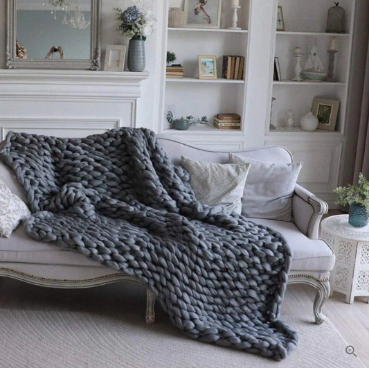Handgebreide Merinowol Deken – Luxe Warmte & Ambachtelijke Charme