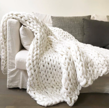 Handgebreide Merinowol Deken – Luxe Warmte & Ambachtelijke Charme