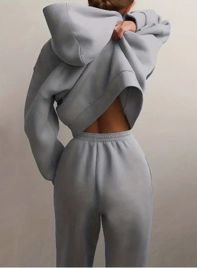 Dames Joggingpak met Hoodie en Lange Mouwen – Casual & Comfortabel