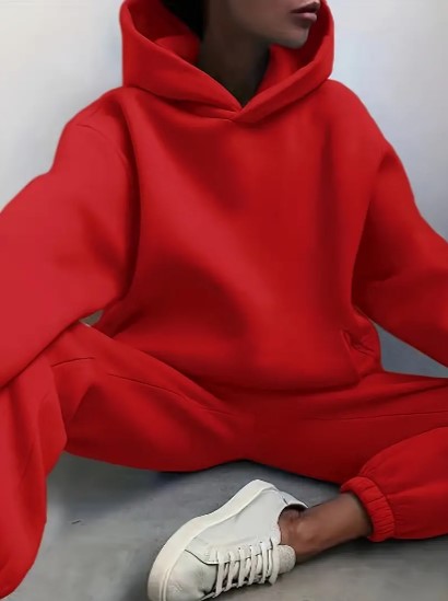 Dames Joggingpak met Hoodie en Lange Mouwen – Casual & Comfortabel