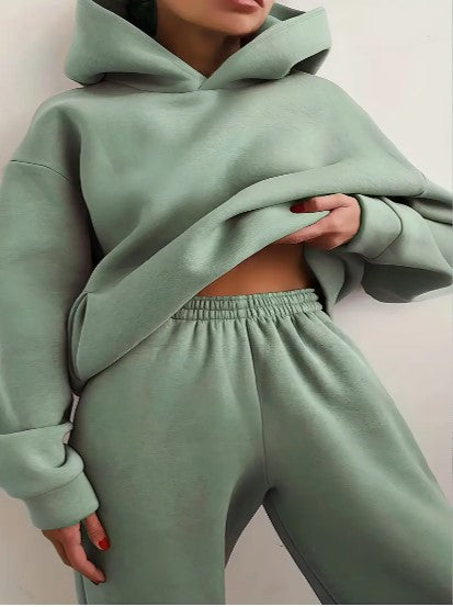 Dames Joggingpak met Hoodie en Lange Mouwen – Casual & Comfortabel