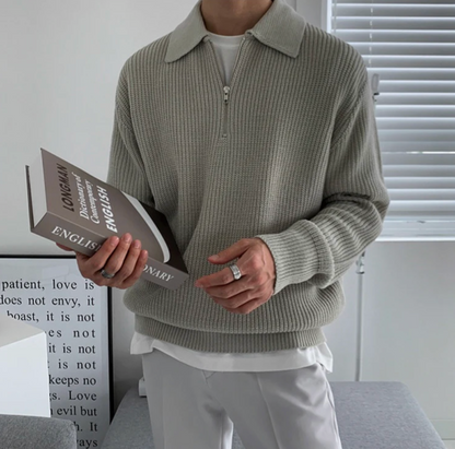 Heren Trui met Kwart Rits – Klassiek Design en Comfortabele Pasvorm