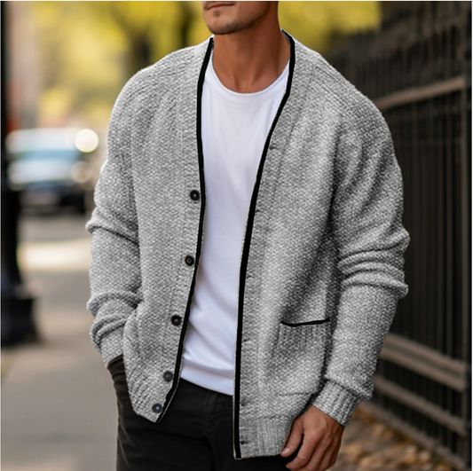 Heren Gebreid Vest – Warme Cardigan voor Herfst en Winter