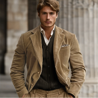 Heren Corduroy Blazer – Klassiek & Comfortabel