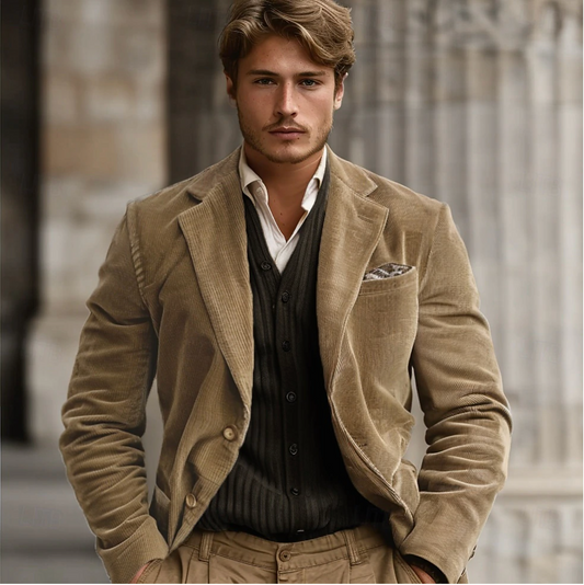 Heren Corduroy Blazer – Klassiek & Comfortabel