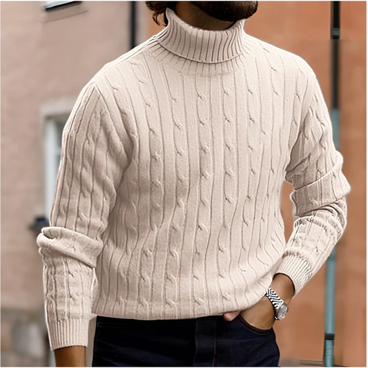 Stilvoller Rollkragenpullover für Herren Winter