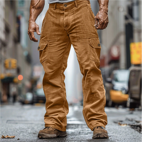 Ribfluwelen Cargohose für Herren – Bequem & Robust