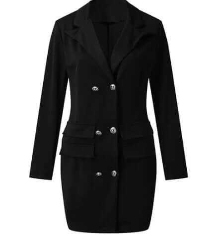 Damen Blazerkleid mit Doppelter Knopfreihe – Elegant und Geschäftlich