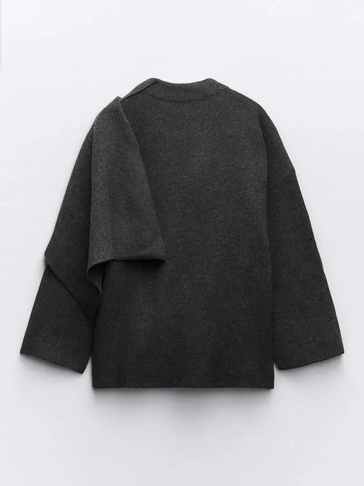 Gebreide Capejas met Sjaal voor Dames in Elegante Herfststijl