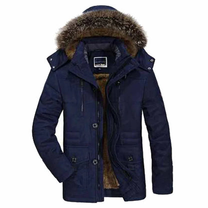 Heren Warme Winterjas met Capuchon – Winddicht & Comfortabel voor Koude Dagen