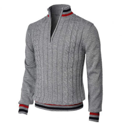 Eleganter Herrenpullover – Warmer Pullover mit Rundhalsausschnitt aus Wolle und Baumwolle