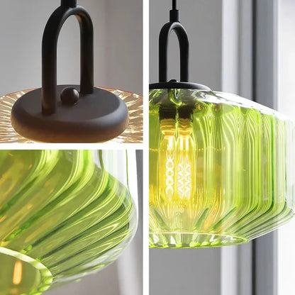 Retro Glazen Loft Hanglamp met LED – Nordic Stijl voor Woonkamer & Slaapkamer