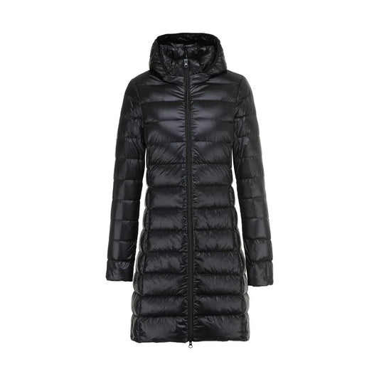 Lange Dames Donsjas met Afneembare Capuchon – Lichtgewicht & Warm