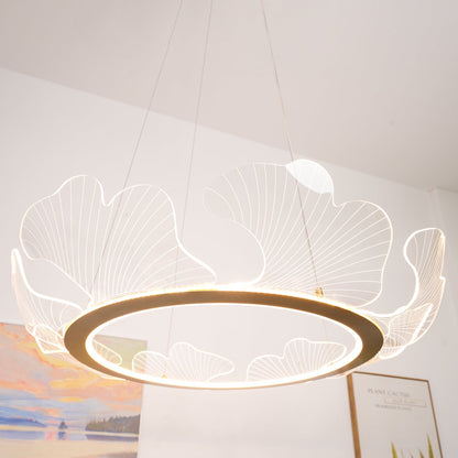 Sea Hanglamp – Bladvormige Plafondlamp met Gouden Afwerking en Geïntegreerde LED