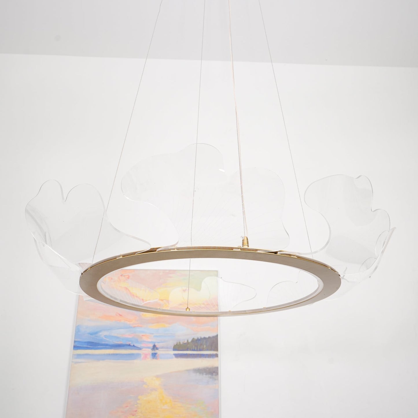 Sea Hanglamp – Bladvormige Plafondlamp met Gouden Afwerking en Geïntegreerde LED