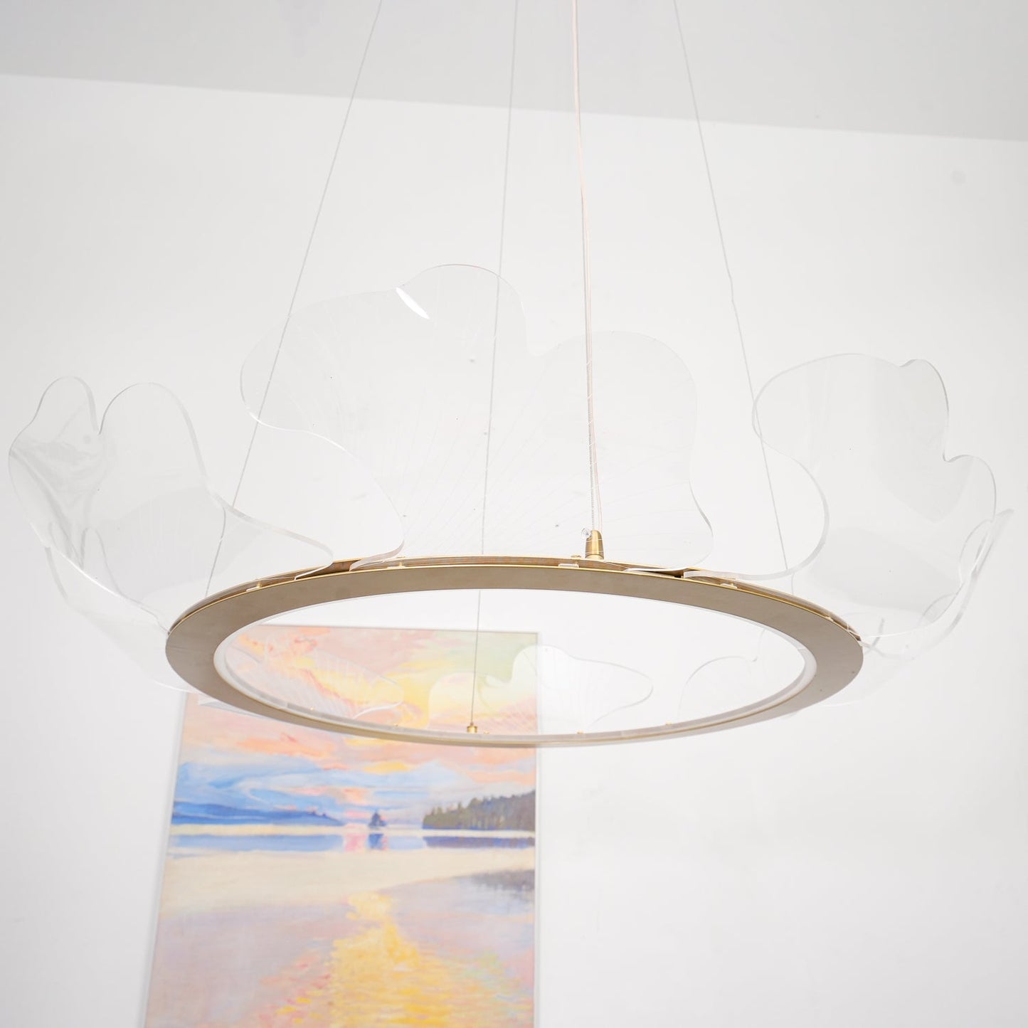 Sea Hanglamp – Bladvormige Plafondlamp met Gouden Afwerking en Geïntegreerde LED