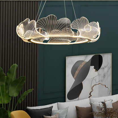Sea Hanglamp – Bladvormige Plafondlamp met Gouden Afwerking en Geïntegreerde LED