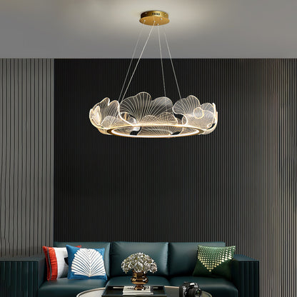 Sea Hanglamp – Bladvormige Plafondlamp met Gouden Afwerking en Geïntegreerde LED