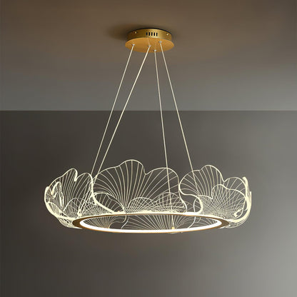 Sea Hanglamp – Bladvormige Plafondlamp met Gouden Afwerking en Geïntegreerde LED