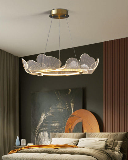 Sea Hanglamp – Bladvormige Plafondlamp met Gouden Afwerking en Geïntegreerde LED