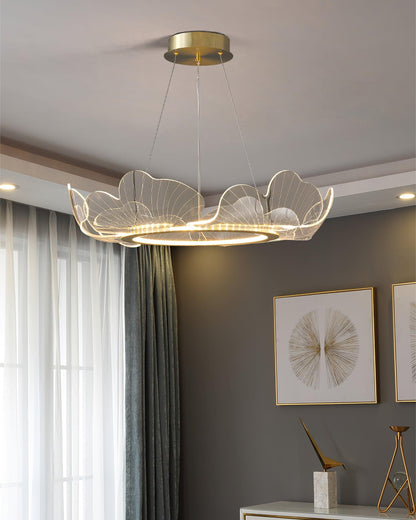 Sea Hanglamp – Bladvormige Plafondlamp met Gouden Afwerking en Geïntegreerde LED