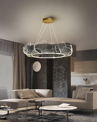 Sea Hanglamp – Bladvormige Plafondlamp met Gouden Afwerking en Geïntegreerde LED