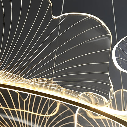 Sea Hanglamp – Bladvormige Plafondlamp met Gouden Afwerking en Geïntegreerde LED