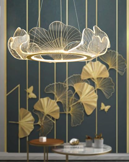 Sea Hanglamp – Bladvormige Plafondlamp met Gouden Afwerking en Geïntegreerde LED