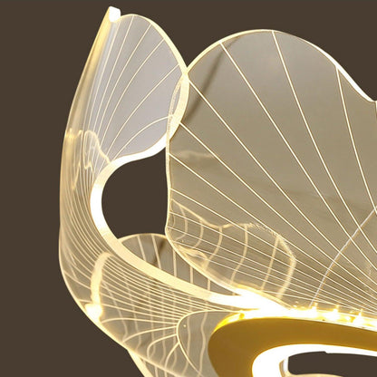 Sea Hanglamp – Bladvormige Plafondlamp met Gouden Afwerking en Geïntegreerde LED