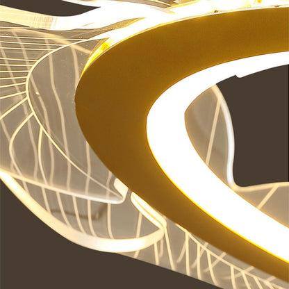 Sea Hanglamp – Bladvormige Plafondlamp met Gouden Afwerking en Geïntegreerde LED