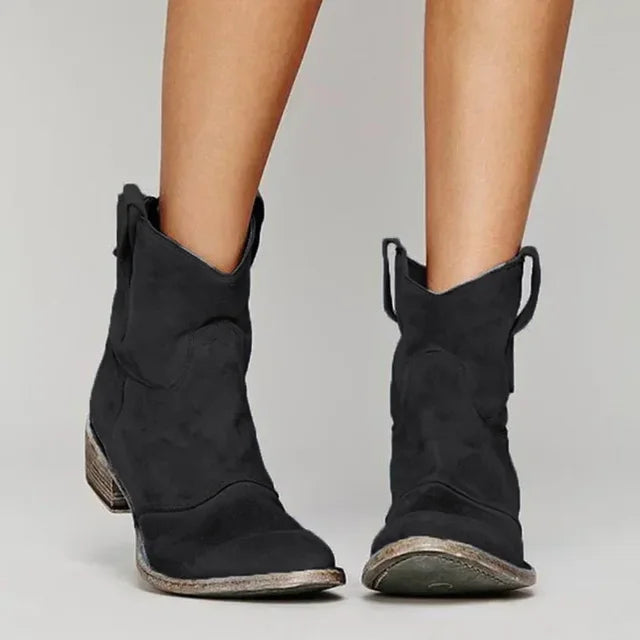 Cowboystiefel Damen – Vintage Knöchelmodell aus Bequemem Leder