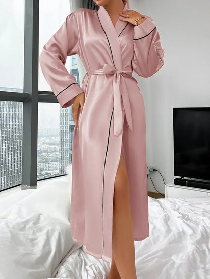 Satijnen Kimono Dames – Luxe Badjas met Ceintuur & Elegante Pasvorm