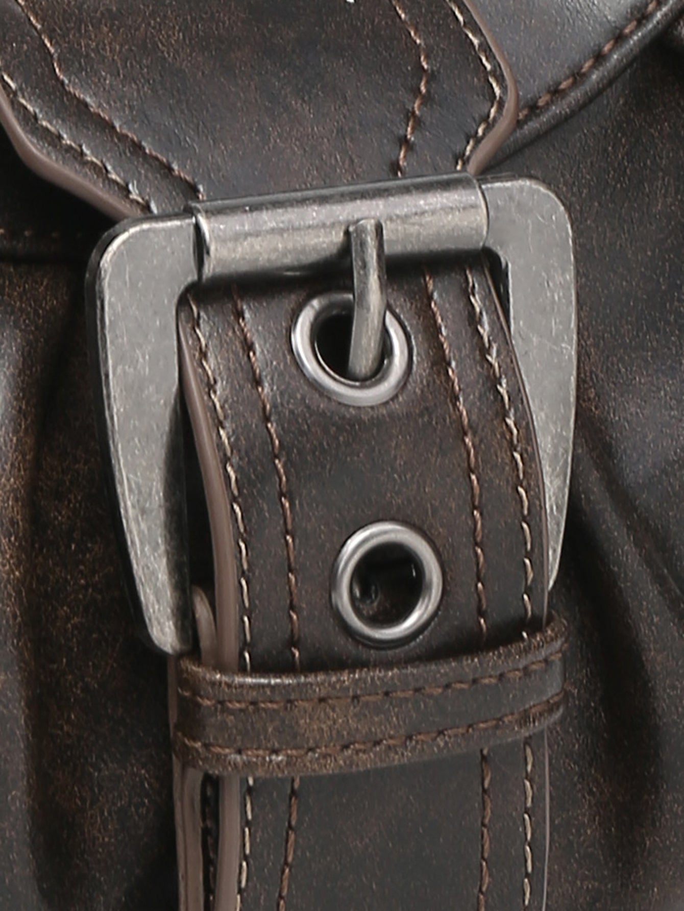 Hobo Bag van Vintage Kunstleer – Met Gesp en Verstelbare Schouderriem