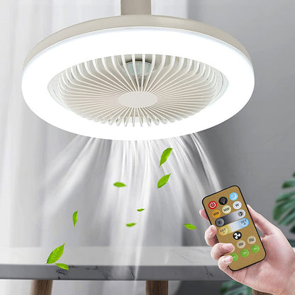 Deckenventilator mit Licht – Passt in jede Lampenfassung + Fernbedienung