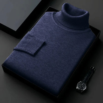 Heren Coltrui – Slim Fit Gebreide Trui met Lange Mouwen
